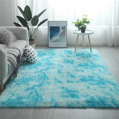 Simple Tie-dye Long Hair Rug