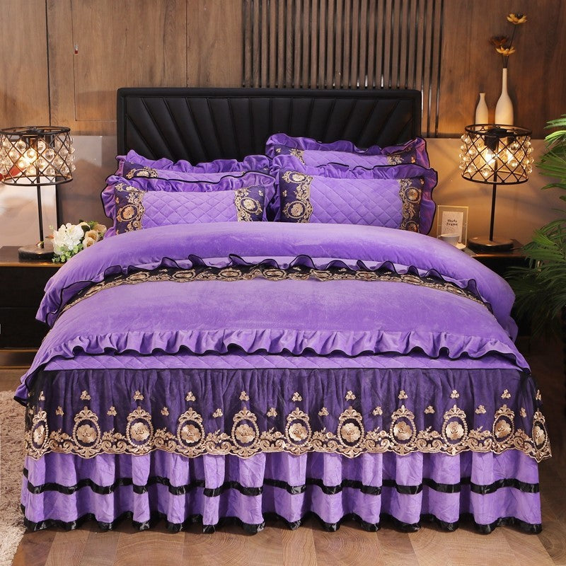 Blanket Lace Bedskirt Bedclothes Mattress Cover Bedspread Pillowcases Home Textiles