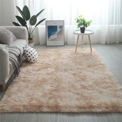 Simple Tie-dye Long Hair Rug