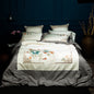 Blanket Simple solid color bedding with stitching embroidery