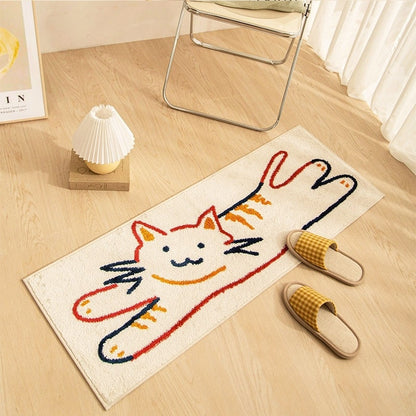 Bedroom Cartoon Pattern Bedside Rug Washable