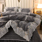 Blanket European Style Lace Warm Milk Velvet Four-piece Coral Velvet