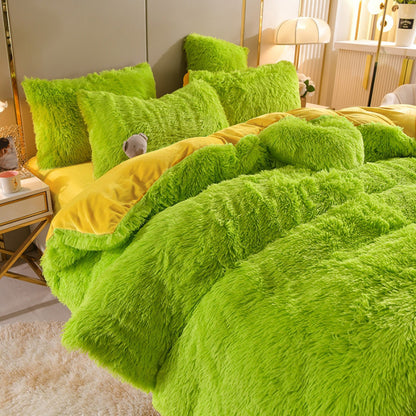 Blanket Plush Thickened Warm Mink Fur Four-piece Set