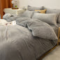 Bedding Four-piece Plush Double-sided Fleece Warm Yellow Duvet Cover