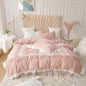 Lace Bed Skirt Quilt Cover Girl Heart Household Bedding Korean Princess Style Four-piece Quilt Cover